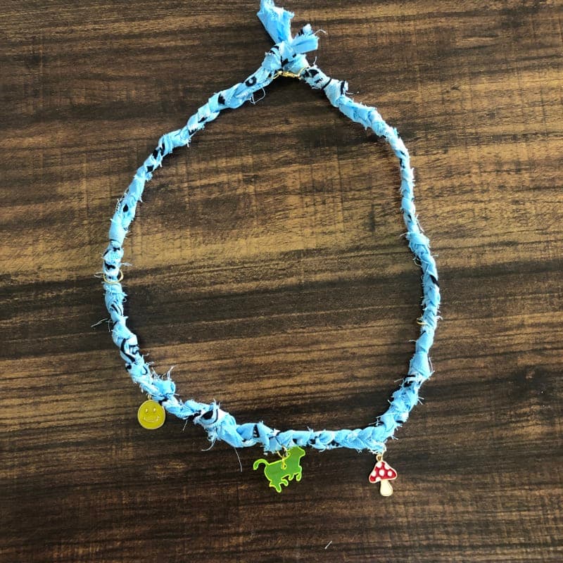 The selected image of Funky and Fun Blue Bandana Necklace