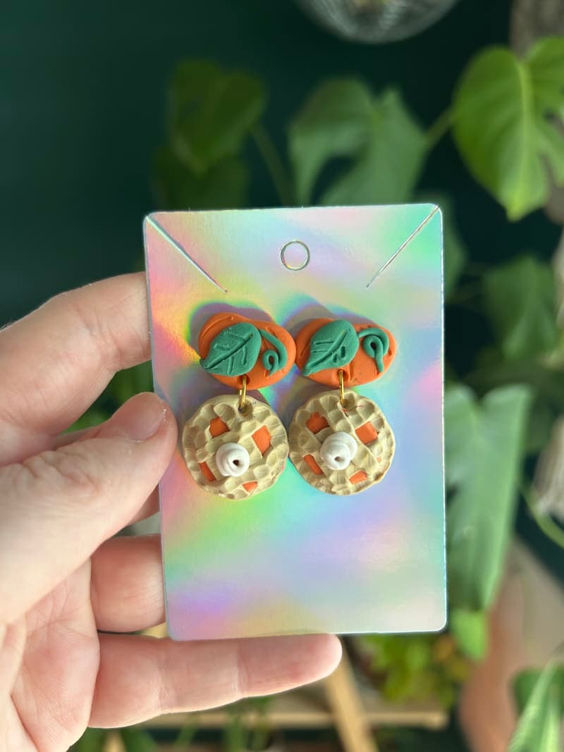 The selected image of Pumpkin Pie Dangle Earrings